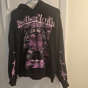 H&M Goth Restless Youth Hoodie Size M